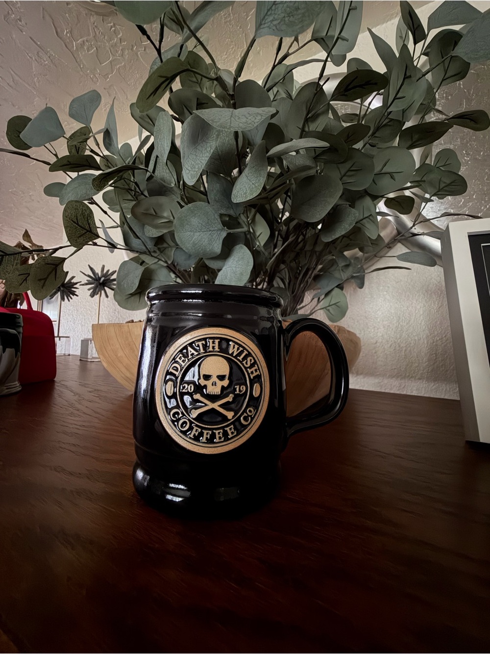 2019 anniversary Death Wish Coffee Co. Black Ceramic Logo Mug